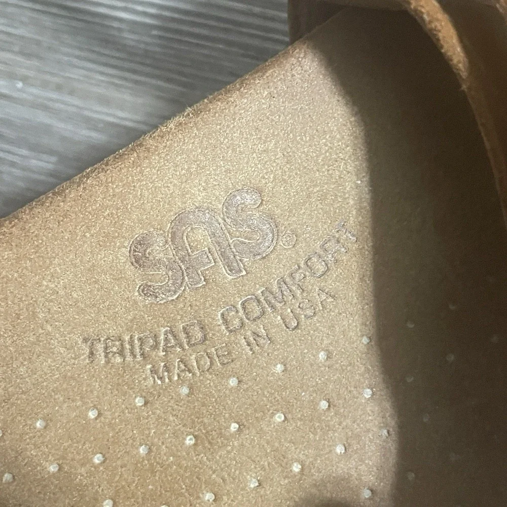 SAS Tripad Comfort Women's Sz 11 NARROW Huggy Leather Sandals Caramel